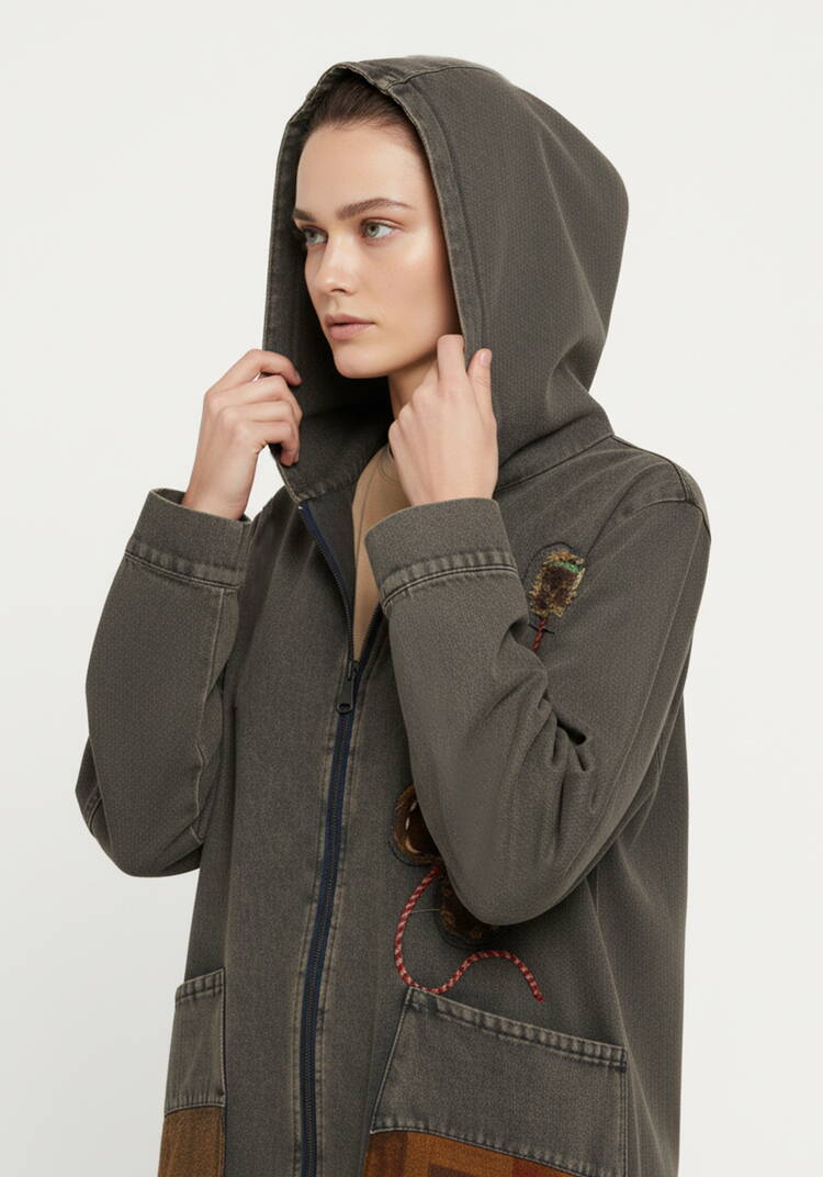 Куртка джинсовая с нашивками шир.  750, рис. 6