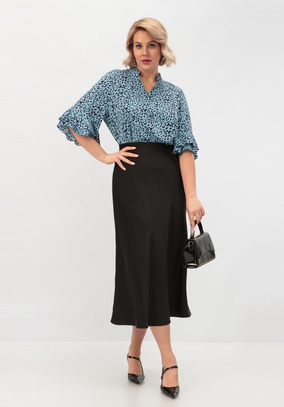 Блуза с воланами и воротником-стойкой шир.  580, рис. 16