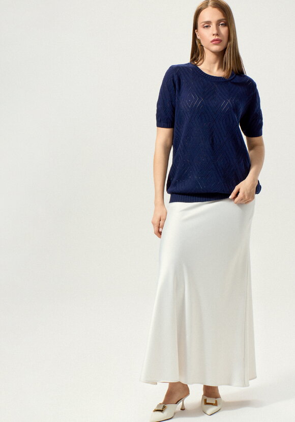 Джемпер с коротким рукавом ажурный шир.  580, рис. 29