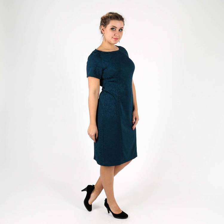 Платье-миди с коротким рукавом шир.  750, рис. 9