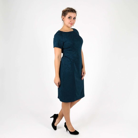 Платье-миди с коротким рукавом шир.  580, рис. 9