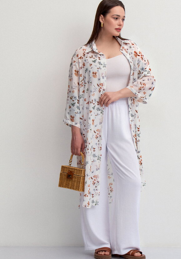 Рубашка с флористическим принтом шир.  580, рис. 31