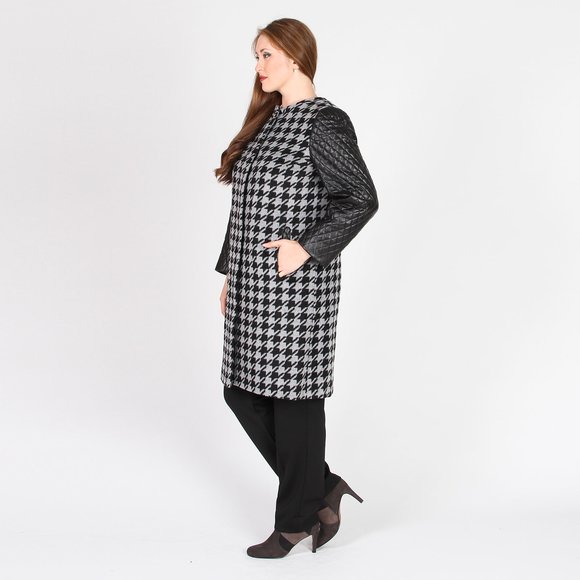 Пальто с контрастными рукавами шир.  580, рис. 14