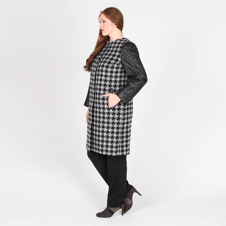 Пальто с контрастными рукавами шир.  750, рис. 14