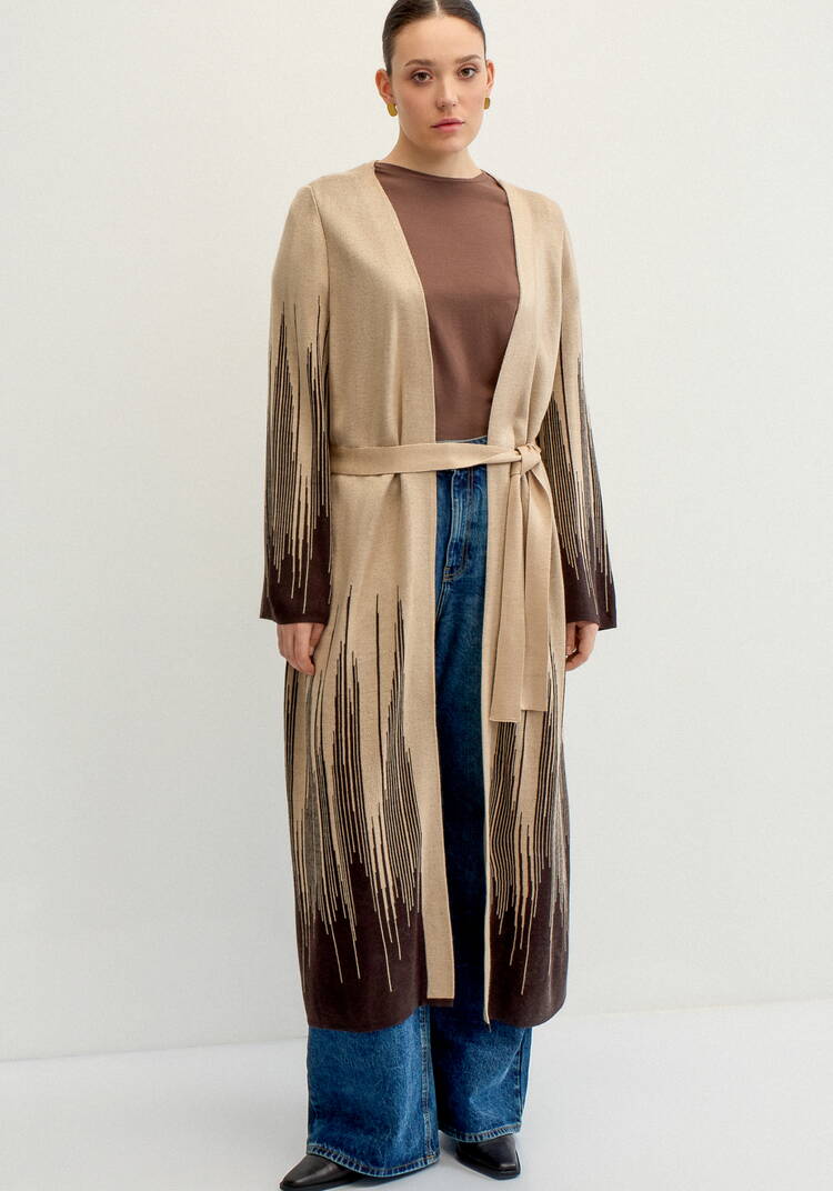 Кардиган удлиненный с принтом-абстракцией шир.  750, рис. 6