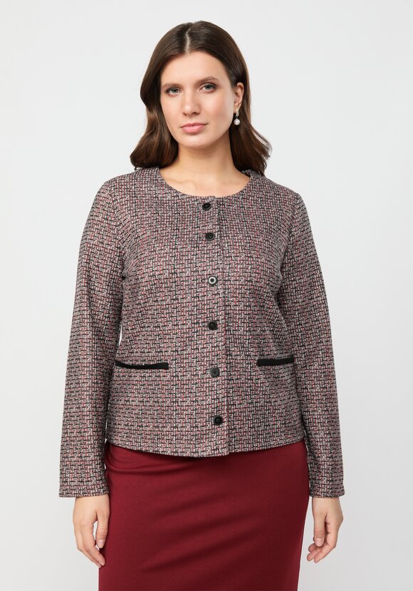 Пиджак укороченный прямого кроя на пуговицах шир.  580, рис. 4