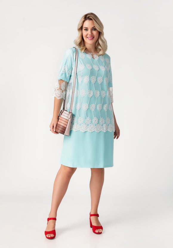 Платье двойка с гипюровой накидкой шир.  580, рис. 14