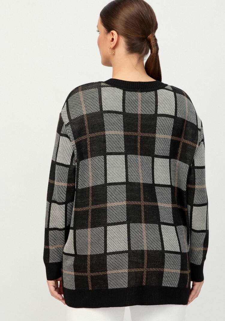 Кардиган с рисунком шахматная клетка шир.  750, рис. 3