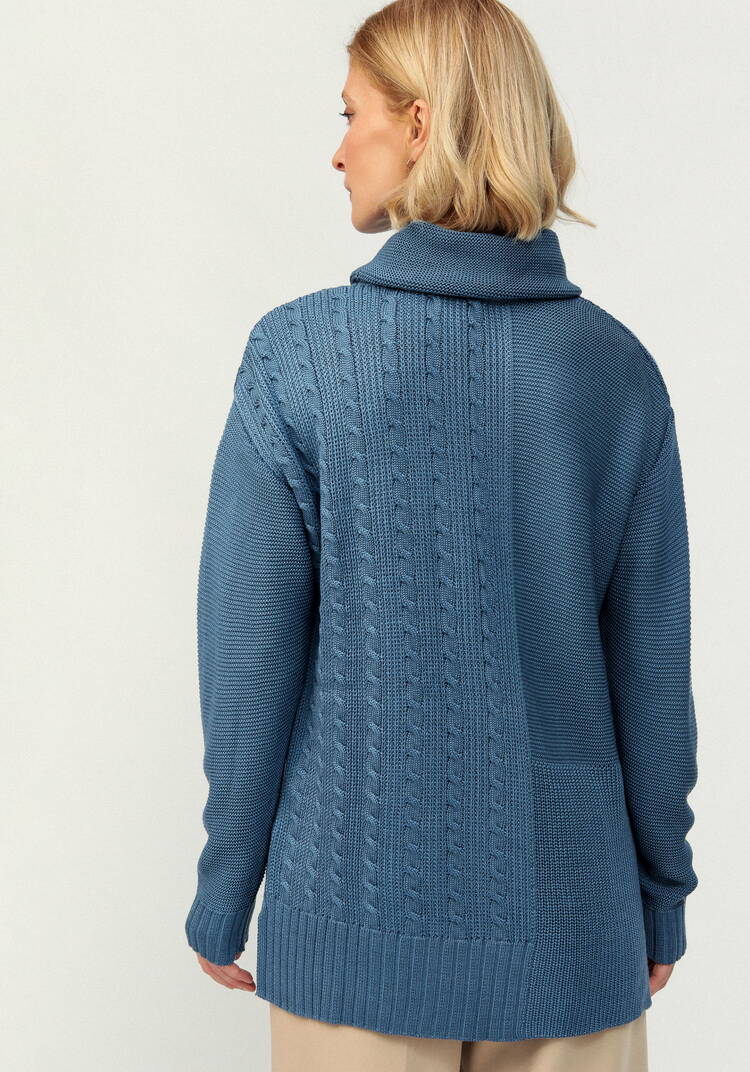 Удлиненный джемпер с косами шир.  750, рис. 21