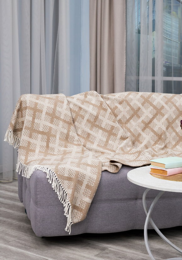 Плед хлопковый с бахромой шир.  580, рис. 2