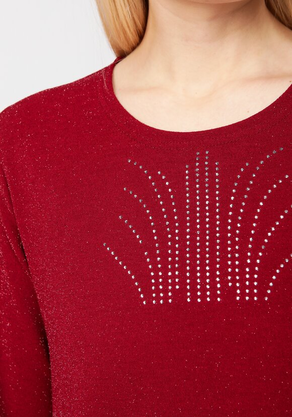 Блуза с метанитью и декором на груди шир.  580, рис. 12