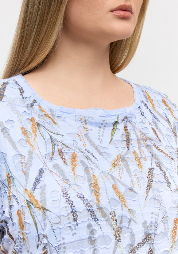 Блуза с принтом и завязками свободного кроя шир.  580, рис. 5