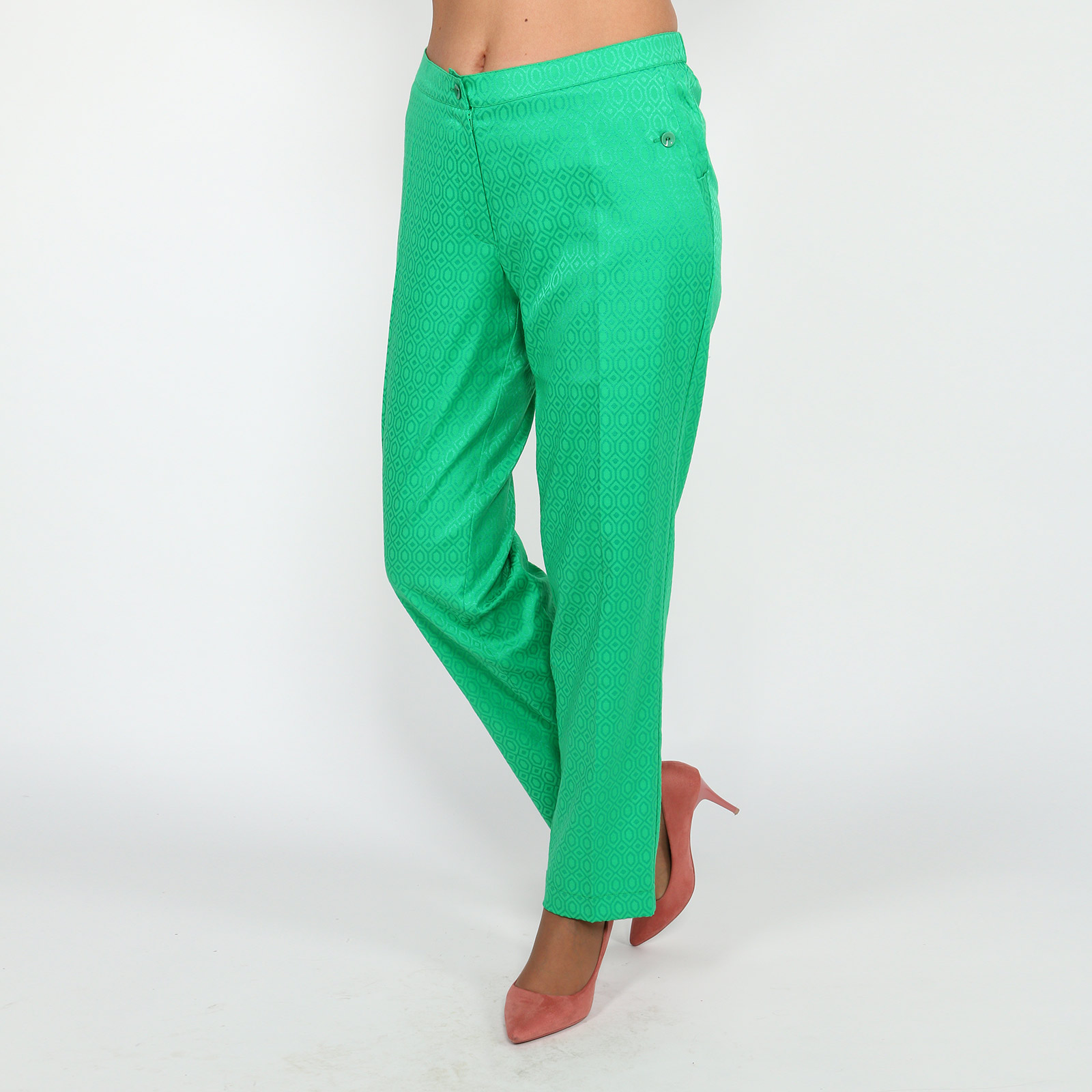 Брюки зауженные с декоративными карманами Averi, цвет зеленый, размер 52 - фото 5