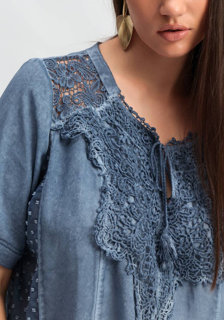 Блуза ажурная с вышивкой шир.  750, рис. 7