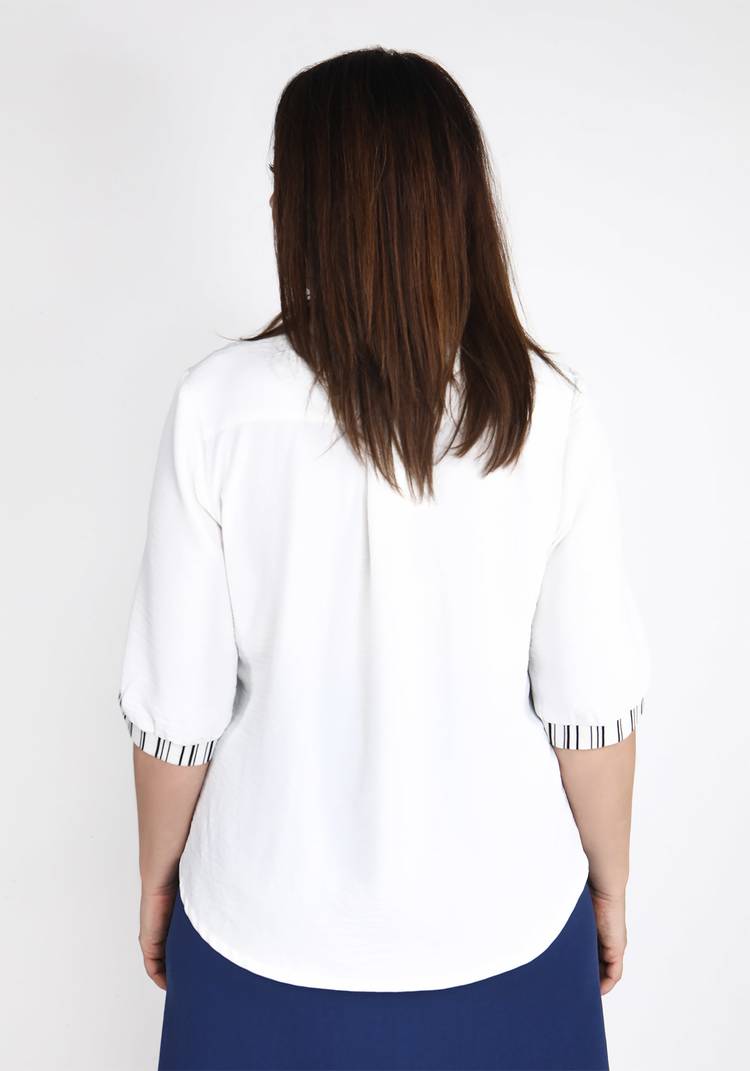 Блуза на пуговицах со вставками в полоску шир.  750, рис. 3