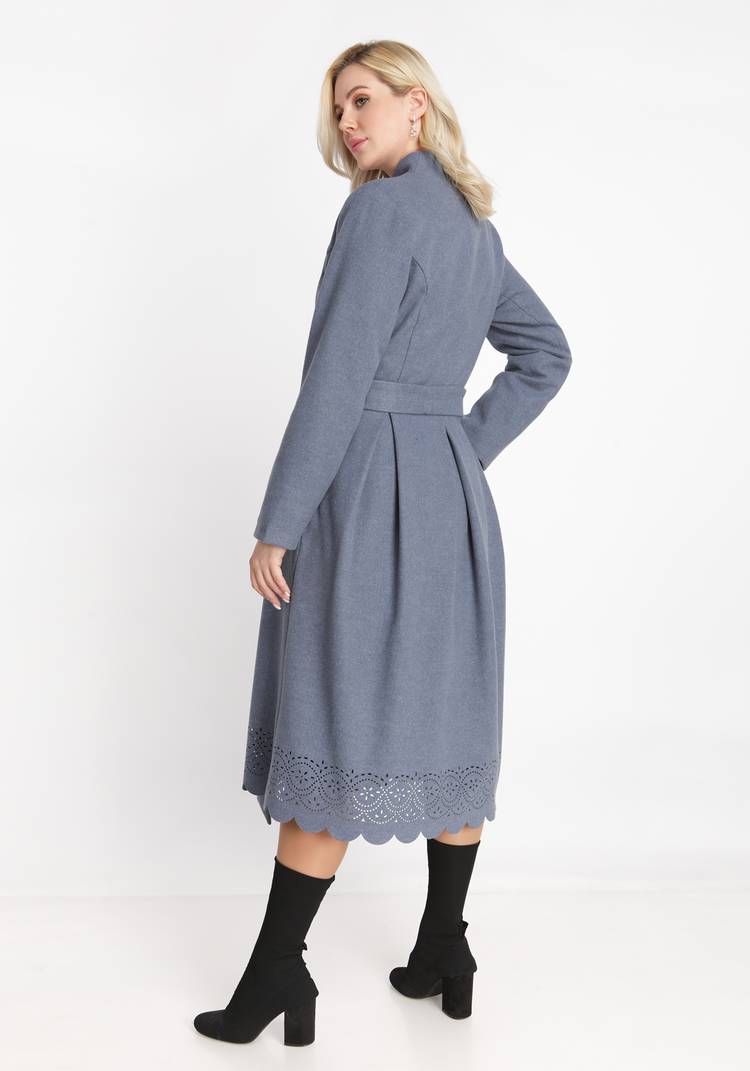 Пальто с перфорацией по низу изделия шир.  750, рис. 3