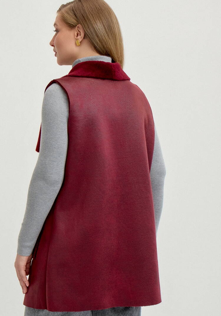 Жилет из эко дубленки шир.  750, рис. 3