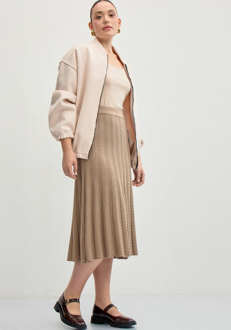 Юбка миди фактурная на широком поясе шир.  750, рис. 6