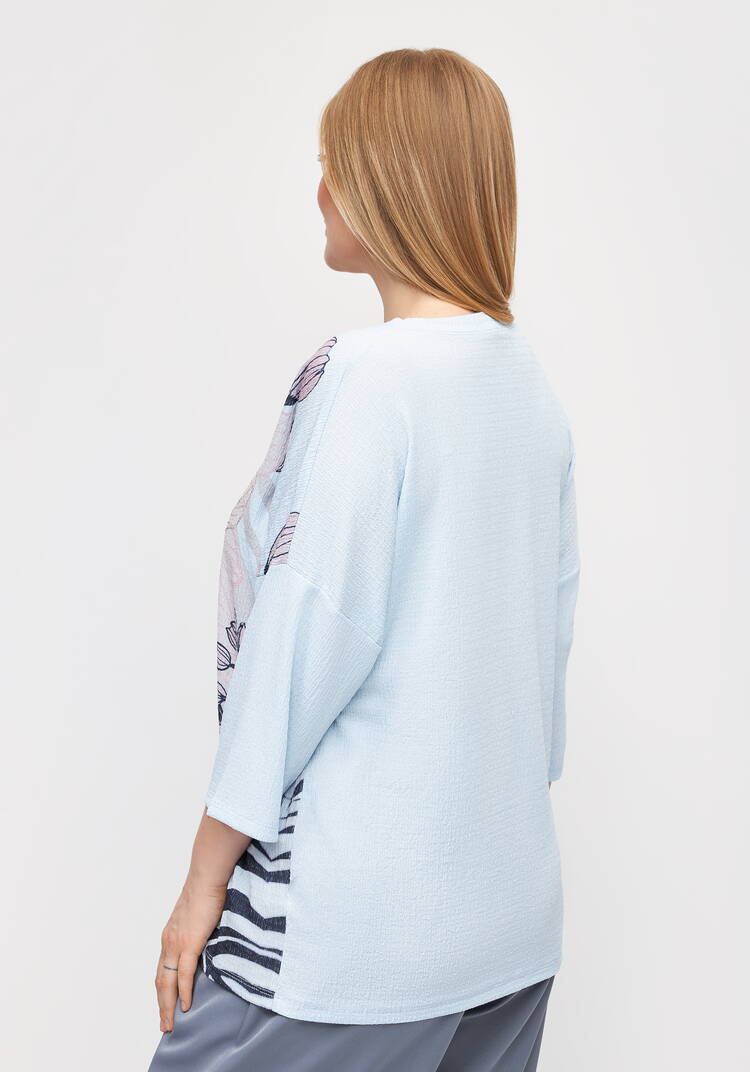 Блуза с цветочным принтом Амелия шир.  750, рис. 3