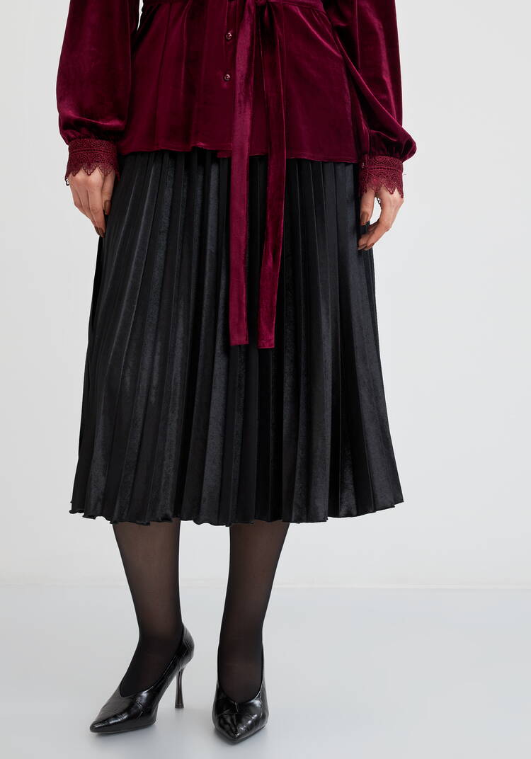 Юбка плиссированная из бархата шир.  750, рис. 2