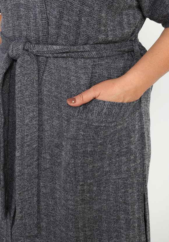 Кардиган с карманами и поясом удлиненный шир.  580, рис. 18