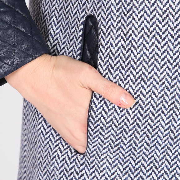 Пальто с контрастными рукавами шир.  580, рис. 9