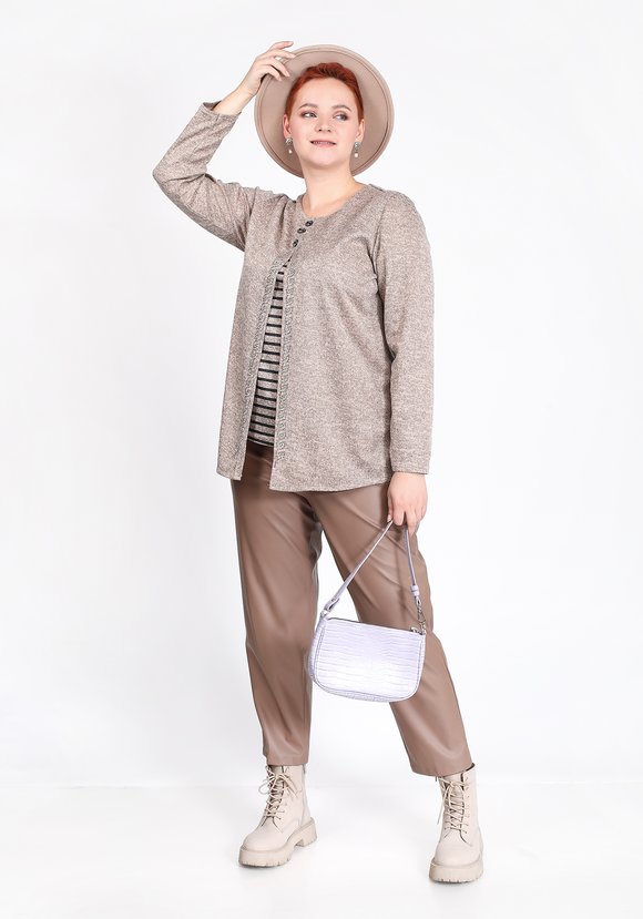 Блуза с пуговицами и узором из страз шир.  580, рис. 20