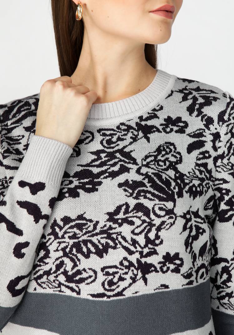 Джемпер женский с цветочным принтом шир.  750, рис. 12