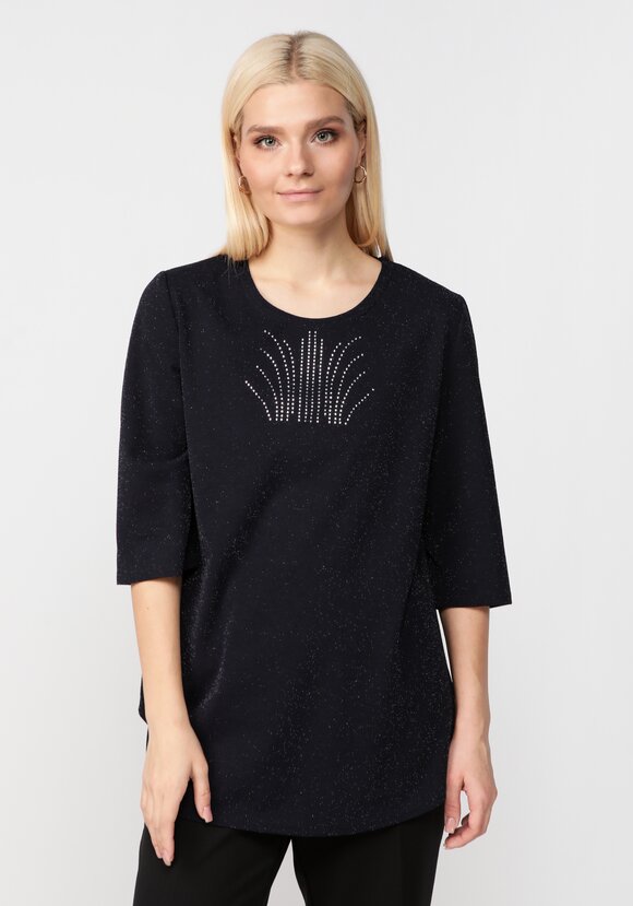 Блуза с метанитью и декором на груди шир.  580, рис. 1