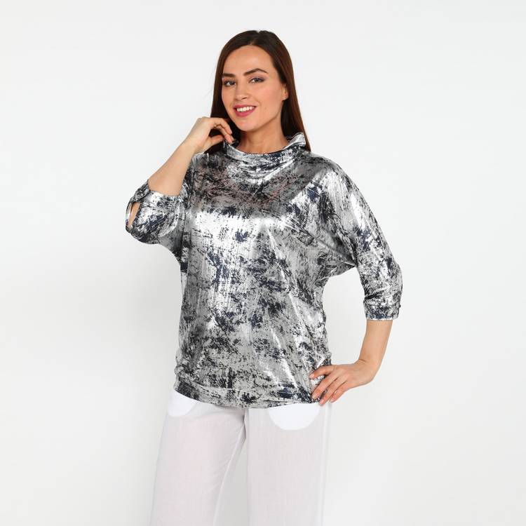 Блуза с блестящим принтом и воротником шир.  750, рис. 12