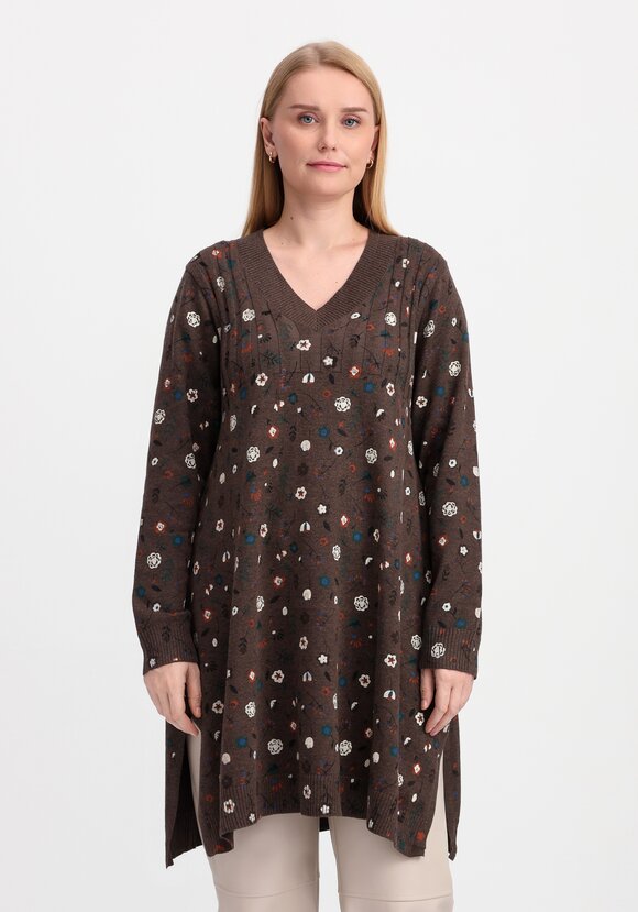 Туника А-силуэта Букет цветов шир.  580, рис. 4