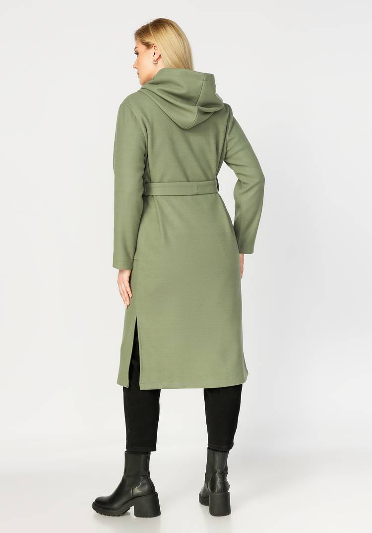 Пальто удлиненное с поясом и капюшоном шир.  750, рис. 15