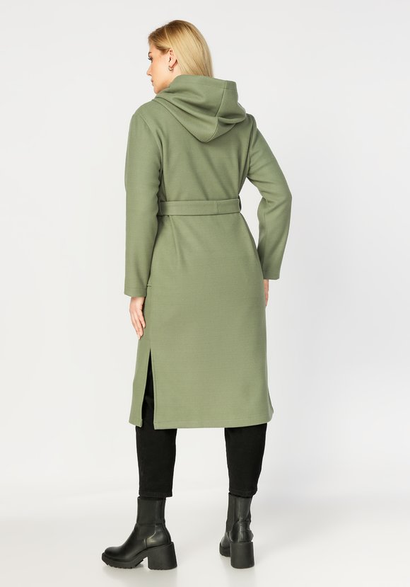Пальто удлиненное с поясом и капюшоном шир.  580, рис. 15