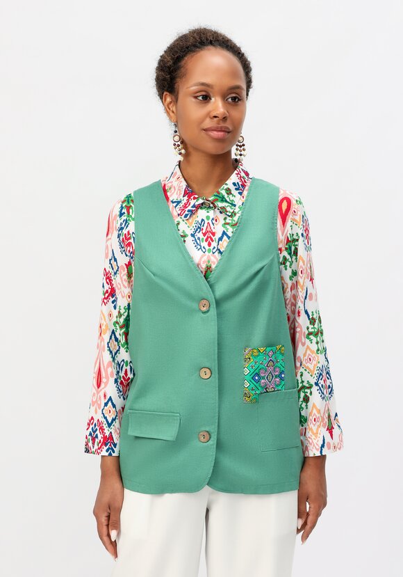 Жилет оригинального дизайна шир.  580, рис. 4