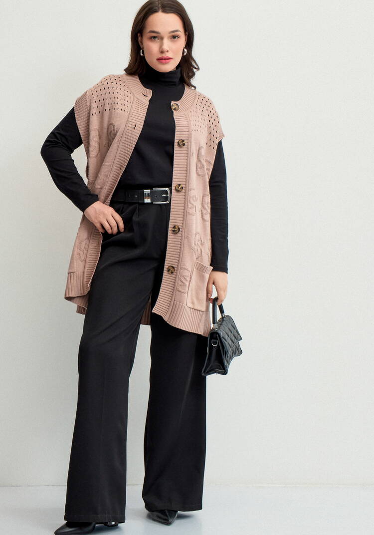 Жилет ажурный с карманами шир.  750, рис. 2