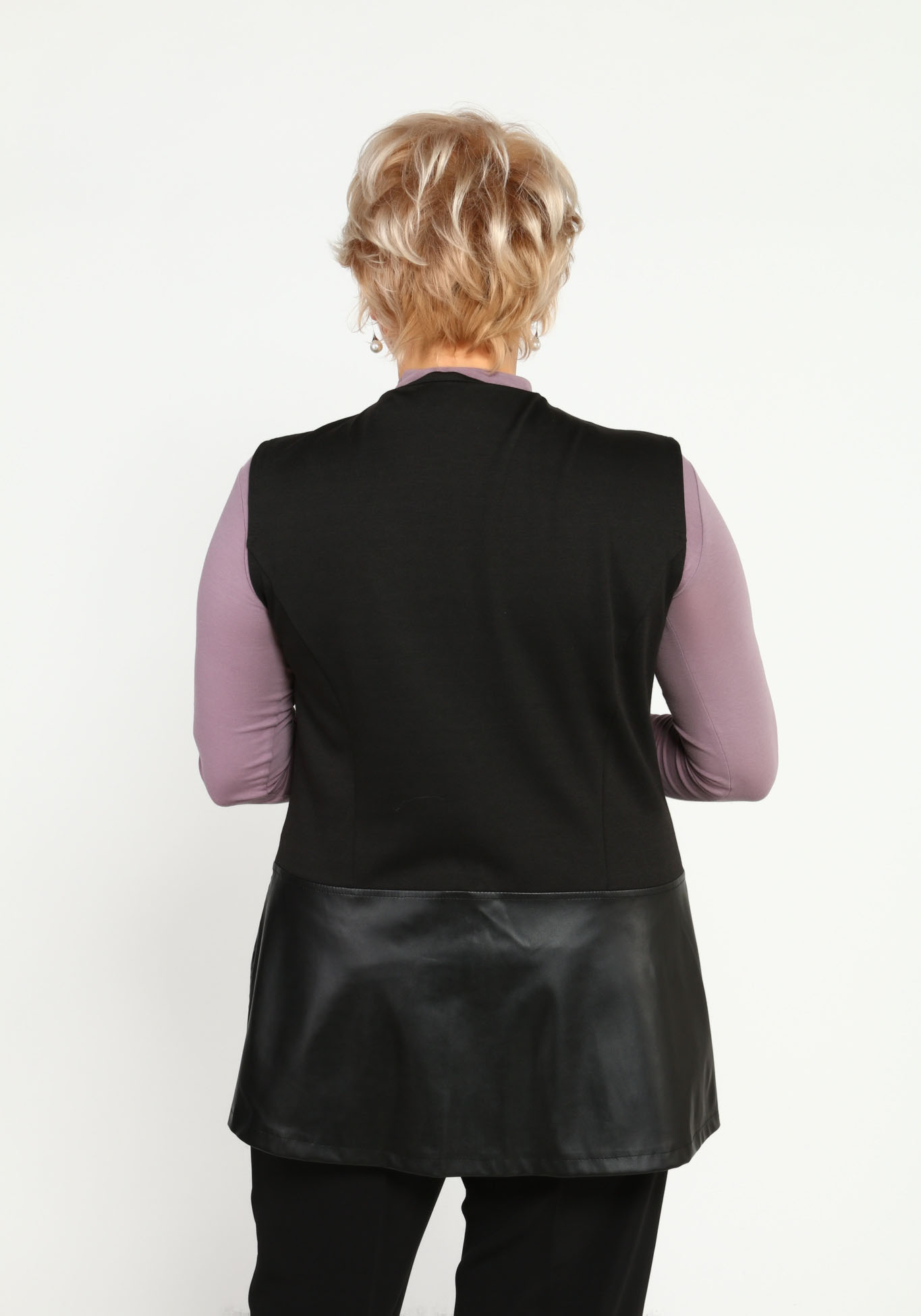 Жилет с карманами из эко-кожи OLMIS, размер 62, цвет черный - фото 7