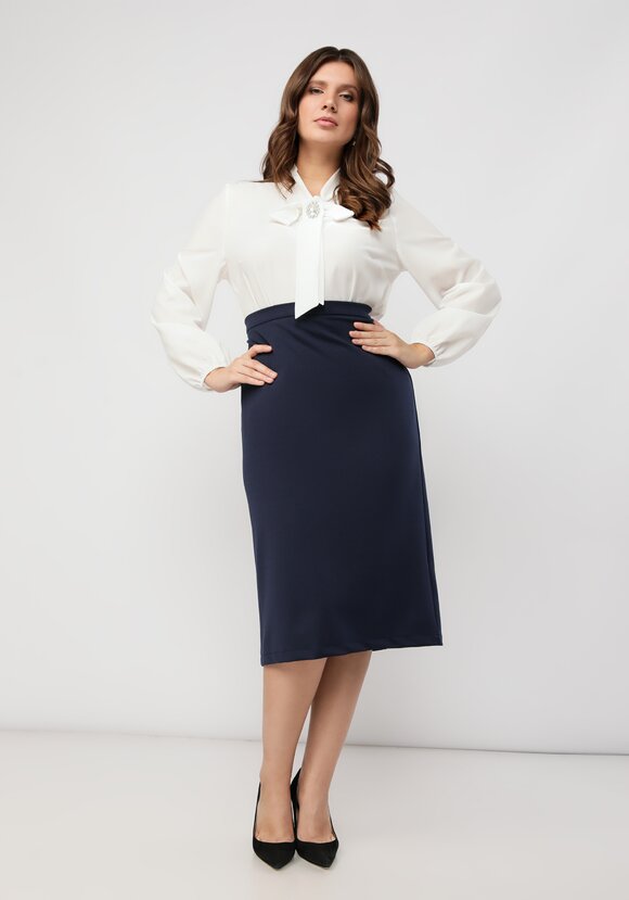 Блуза с брошкой шир.  580, рис. 7