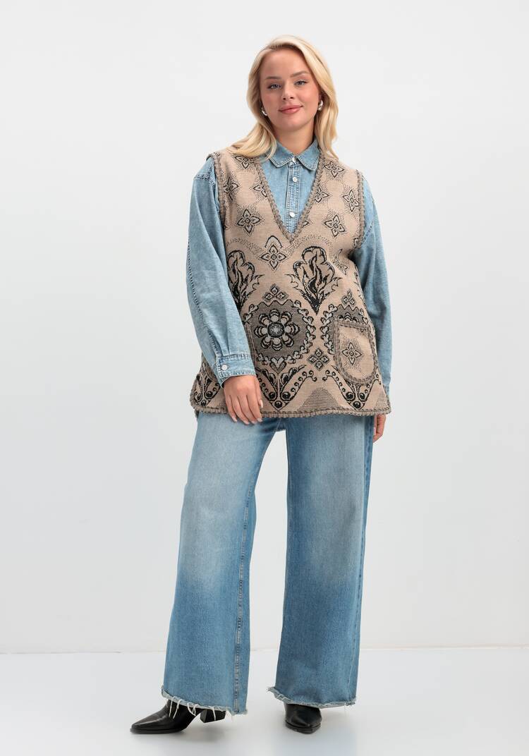 Жилет из шерсти Ласковое тепло шир.  750, рис. 39