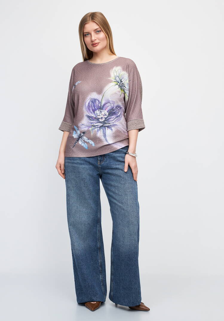Блуза с цветочным принтом Инга шир.  750, рис. 14