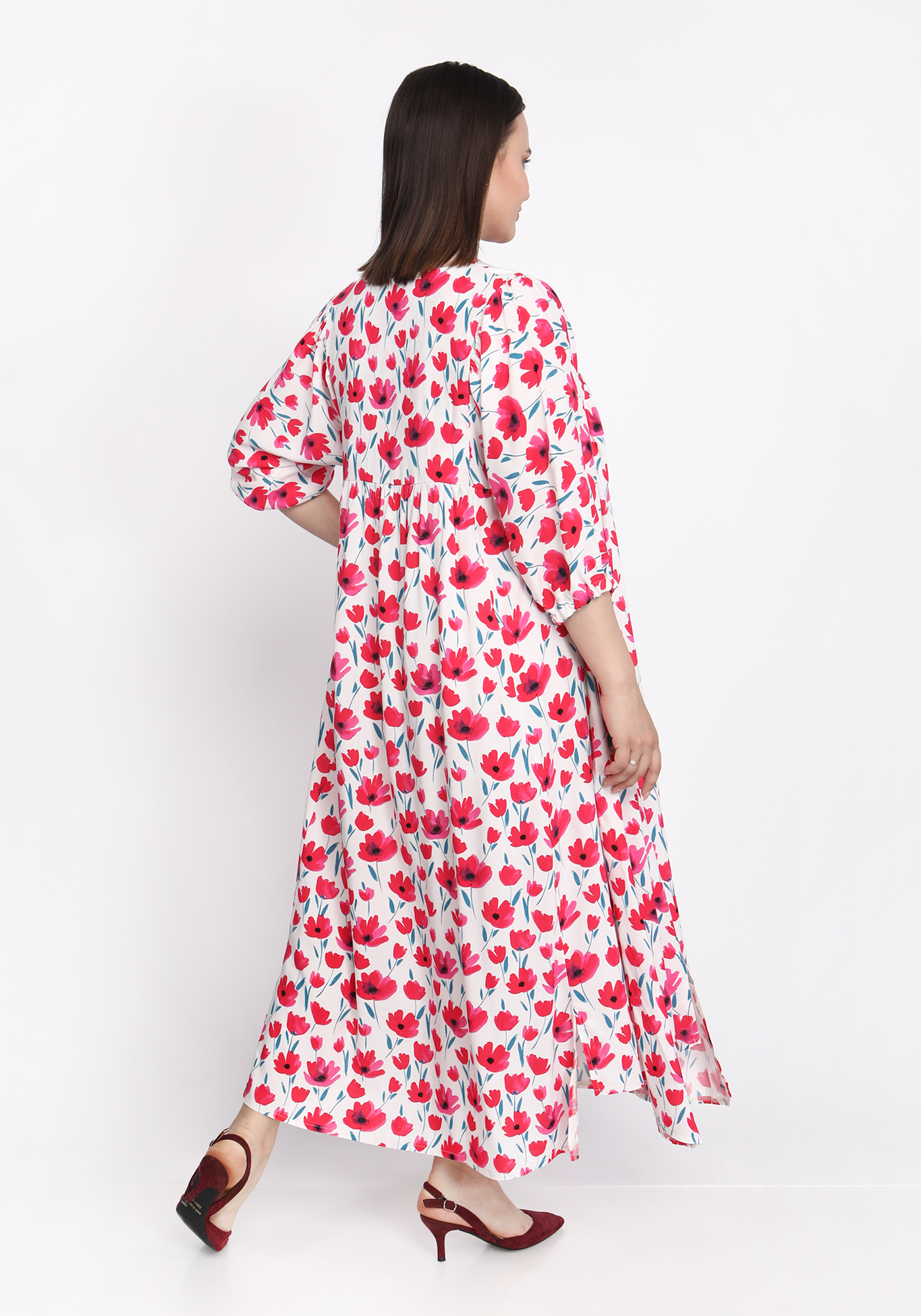 Платье "Оригинальное послание" ZORY, размер 70, цвет бежево-красный - фото 2