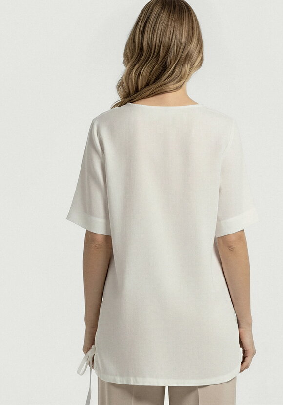 Блуза из льна на кулиске шир.  580, рис. 3