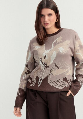 Джемпер с рисунком Журавль