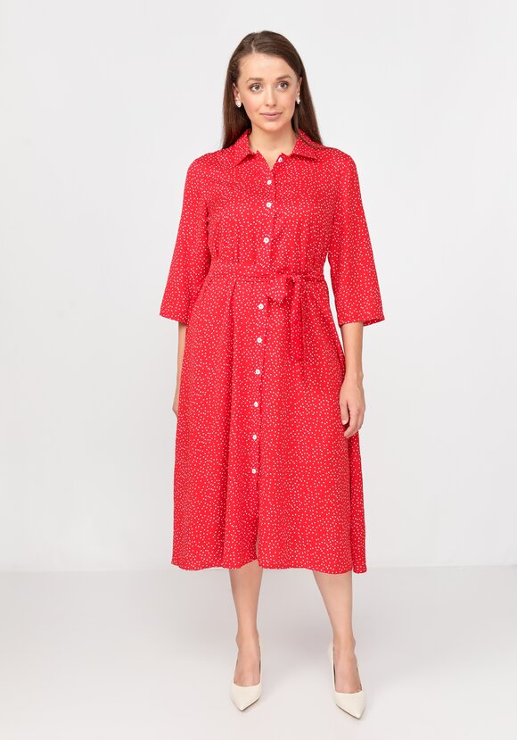 Платье-рубашка в горошек Полькадот шир.  580, рис. 8