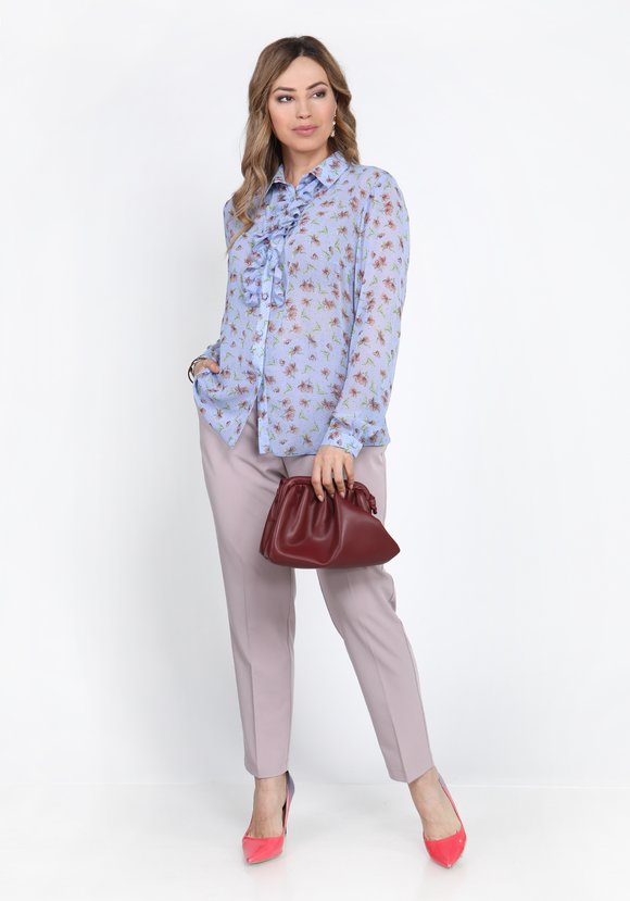 Блуза с рюшей на пуговицах шир.  580, рис. 1