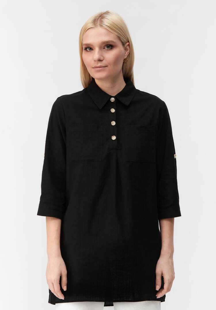 Туника с декоративными пуговицами Тина шир.  750, рис. 29