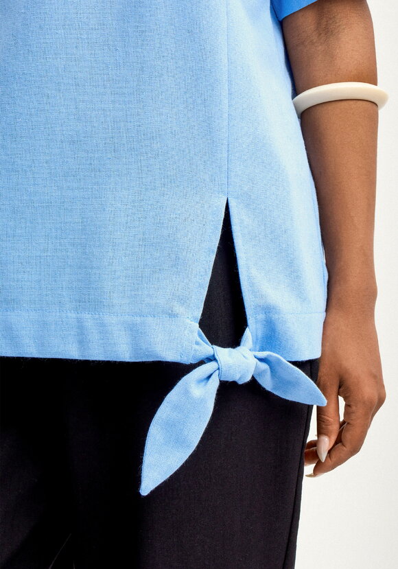 Блуза с принтом изо льна шир.  580, рис. 6