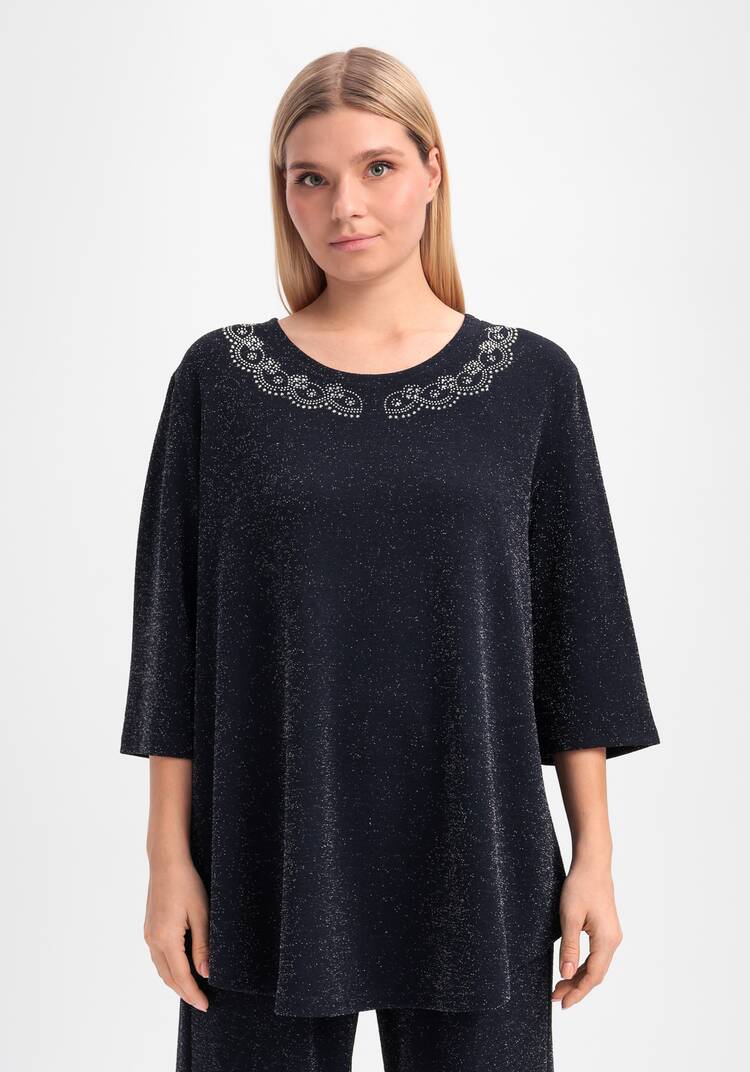 Туника с люрексом и декором из страз шир.  750, рис. 22