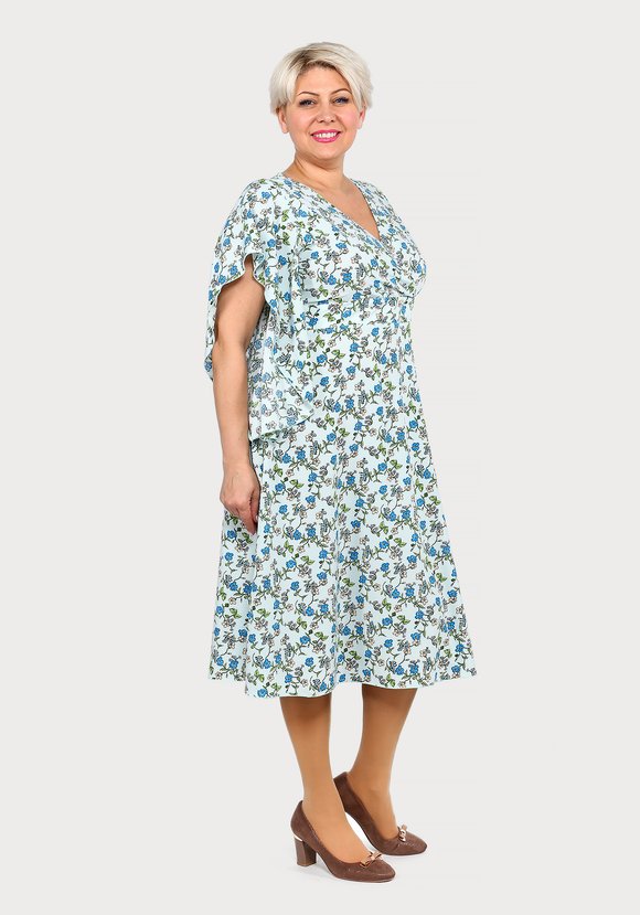 Платье с оригинальными рукавами и поясом шир.  580, рис. 3