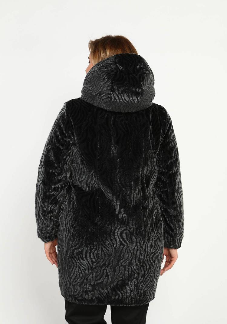 Шуба на молнии из эко-меха с капюшоном шир.  750, рис. 16