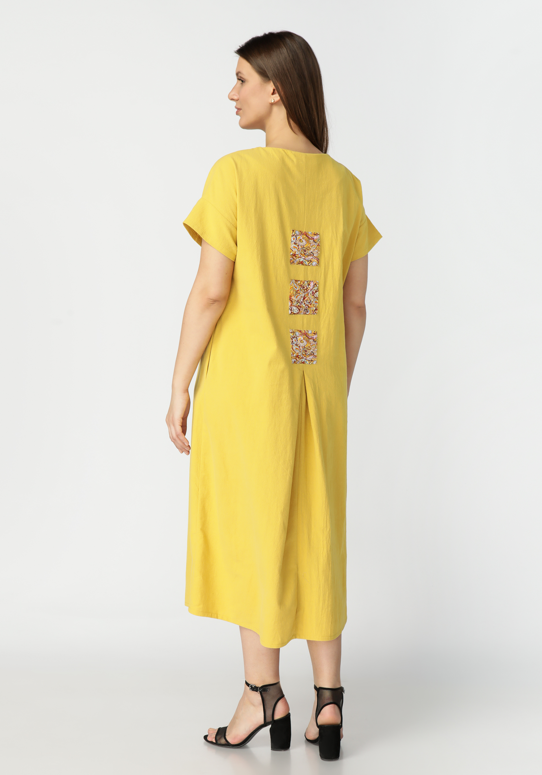 Платье А силуэта с оригинальным декором Frida, цвет желтый, размер 58-60 - фото 6